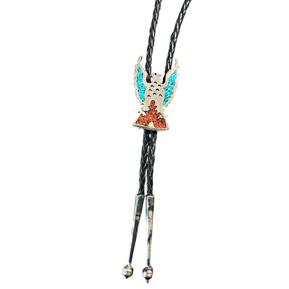 Vintage Other - Ray Bennett Navajo Native Made Vintage Bolo Tie Thunderbird